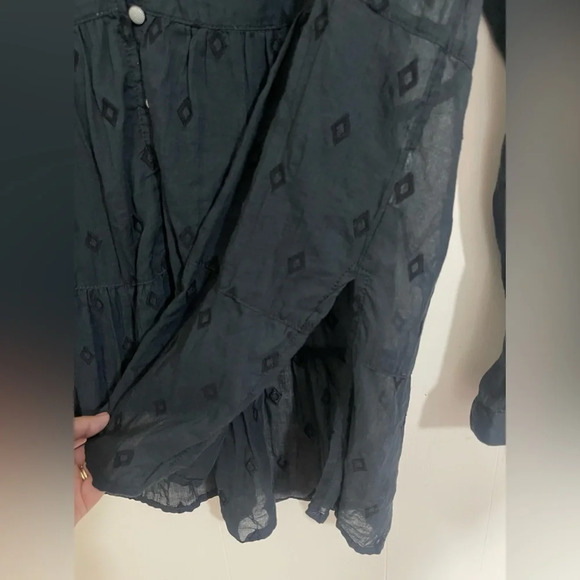 Anthropologie Pilcro Embroidered Sheer Black Pullover Long Sleeve Tunic - Picture 8 of 11